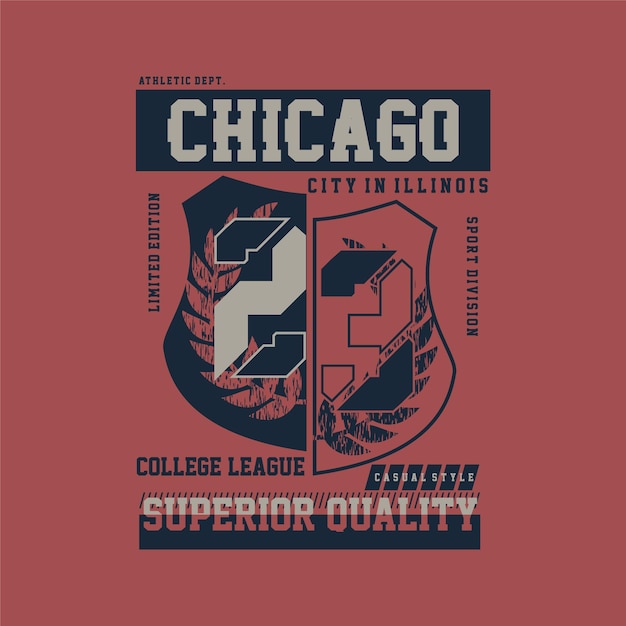 chicago illinois sporty graphic vector design t shirt