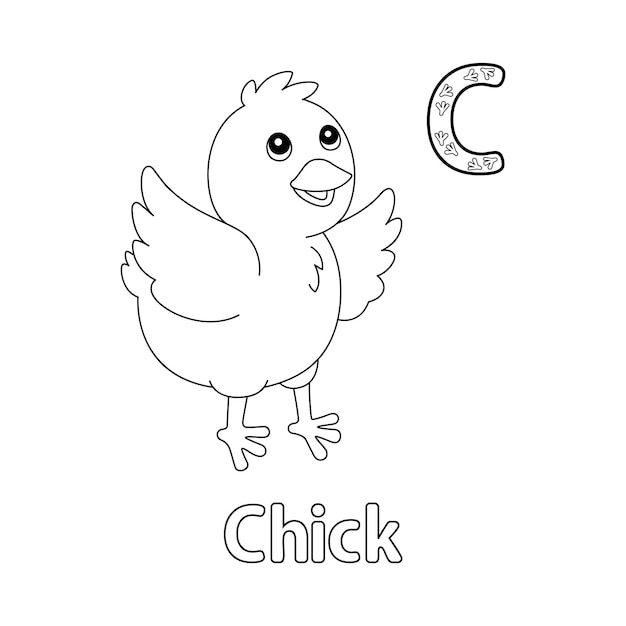 Chick Alphabet ABC Coloring Page C