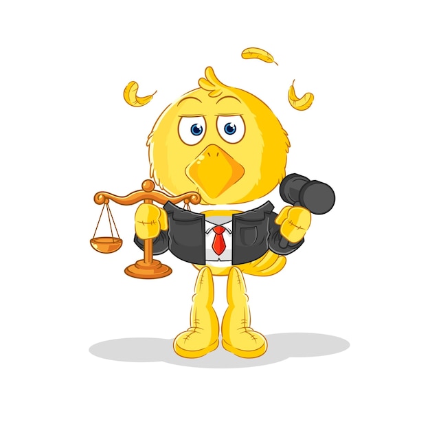 Chick lawyer cartoon cartoon mascot vector