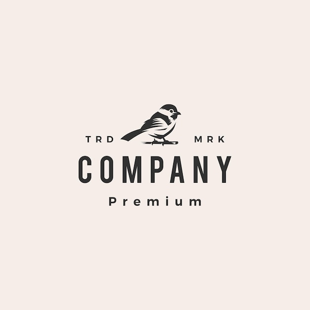 Chickadee hipster vintage logo    