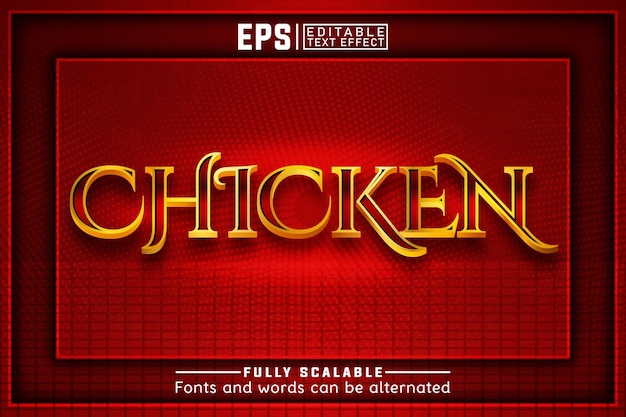 chicken 3d Editable text effect