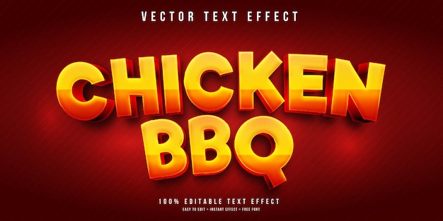 Chicken bbq text effect mockup