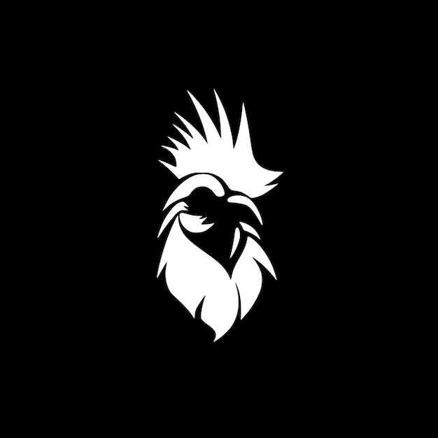 Chicken Black and White Vector illustration