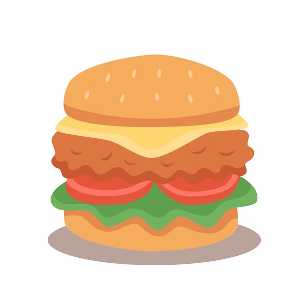 Chicken burger sandwich vector illustration