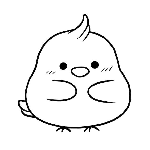 chicken cartoon animal cute kawaii doodle coloring page drawing