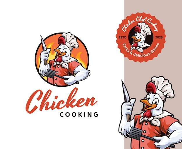 Chicken Chef Mascot Logo Design