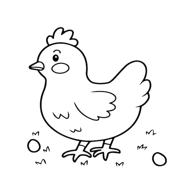 Chicken coloring pages Chicken outline vector for coloring book