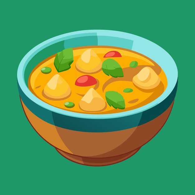 Vector chicken curry illustration art