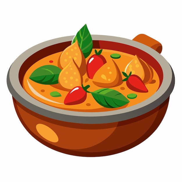 Vector chicken curry illustration vector graphic