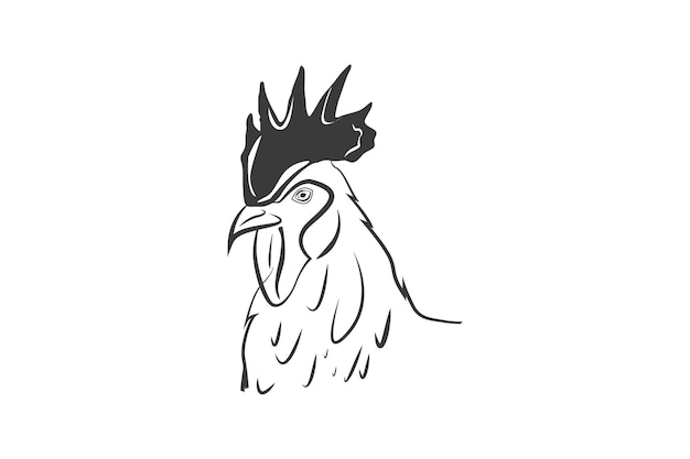 Vector chicken face sillhouette vector