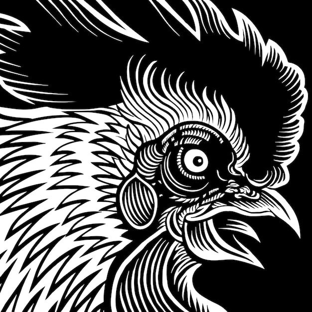 chicken head illustration