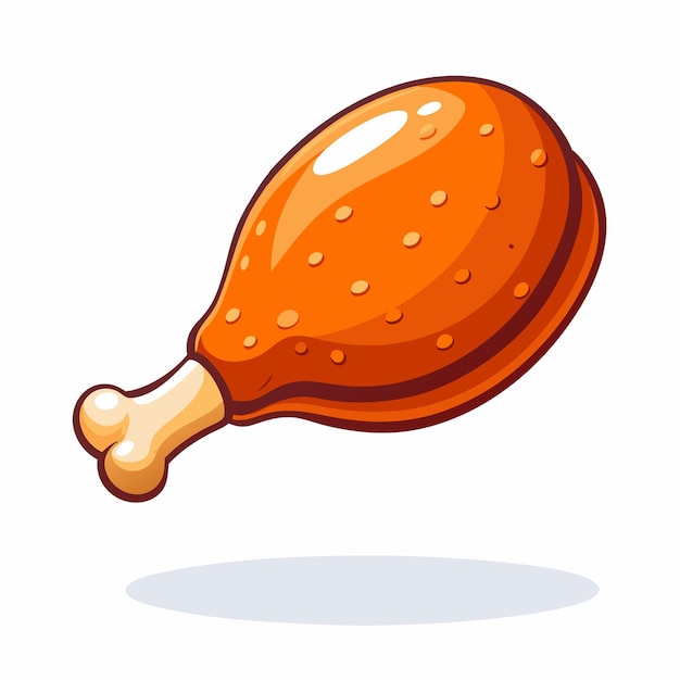 Chicken Leg Piece Food Art Vector Illustration