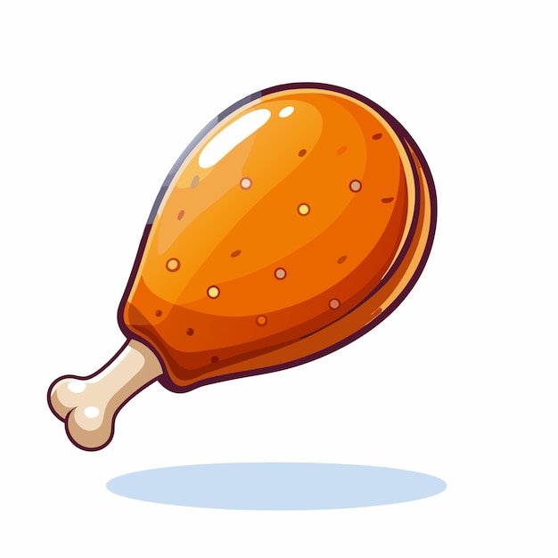 Chicken Leg Piece Food Illustration Style Vector