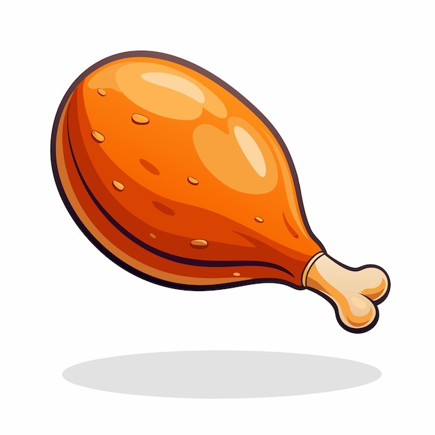 Chicken Leg Piece Food Illustration Vector Style