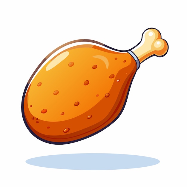 Chicken Leg Piece Food Vector Art Illustration