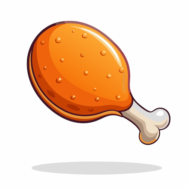 Chicken Leg Piece Food Vector Art Style