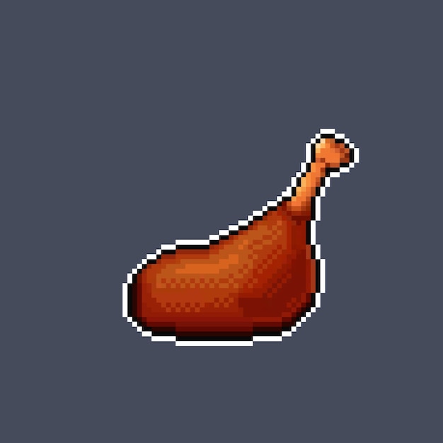 chicken leg in pixel art style