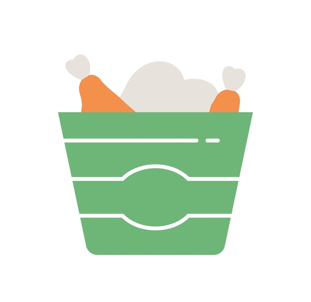 Chicken legs in basket icon