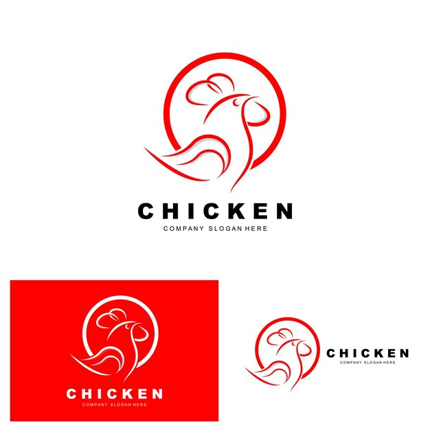 Chicken Logo Farm Animal Vector Design For Chicken Farm Fried Chicken Restaurant Cafe