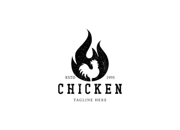 Chicken logo, Fried chicken restaurant, Rooster mascot, chicken farm and egg vector illustration.