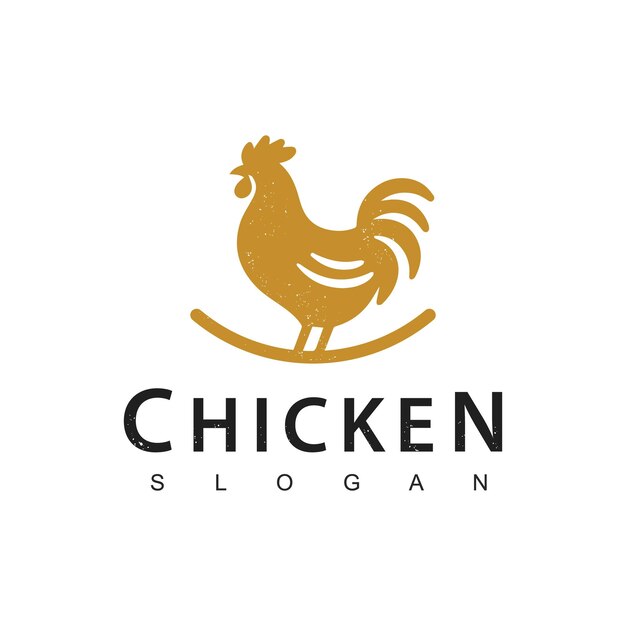 Vector chicken logo golden hen symbol vector icon illustration fast food restaurant icon