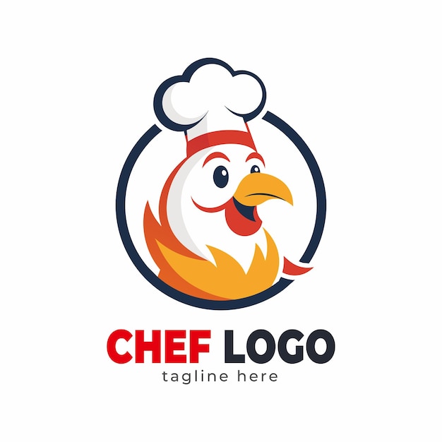 a chicken logo for a restaurant called chef logo