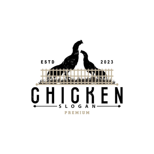 Chicken Logo For Roast Chicken Restaurant Farm Vector Simple Minimalist Design For Restaurant Food Business