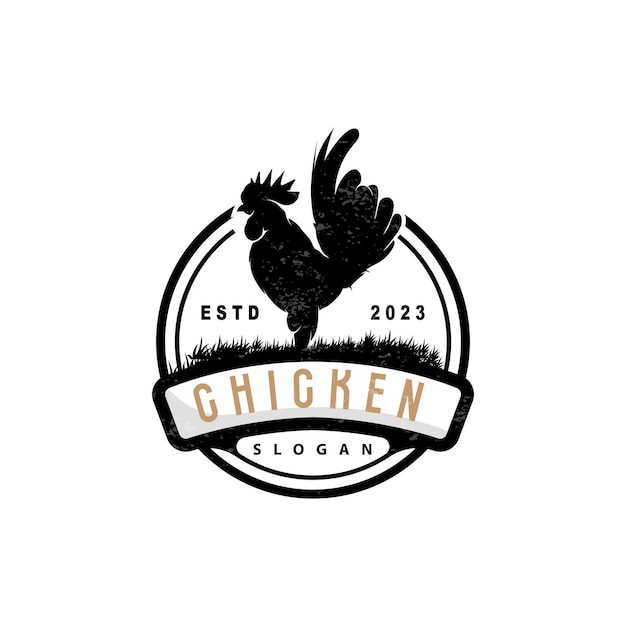 Chicken Logo For Roast Chicken Restaurant Farm Vector Simple Minimalist Design For Restaurant Food Business