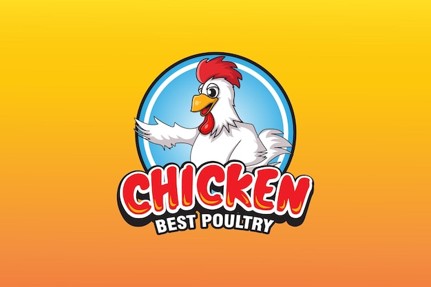 Chicken mascot design logo