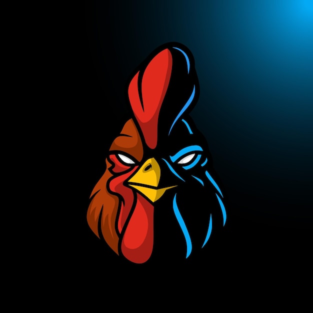 chicken mascot gaming logo design