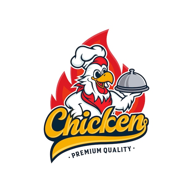 Chicken mascot logo design