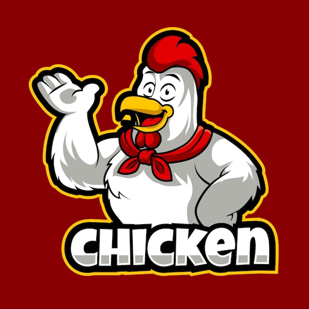 Chicken mascot logo vector illustration