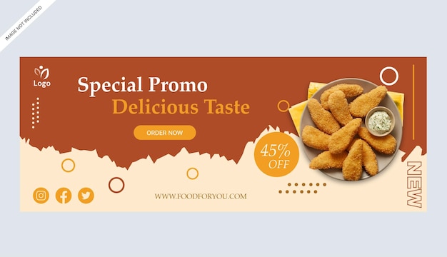 chicken nugget food banner store print promotional business design template