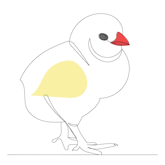 chicken one line drawing ,vector, isolated