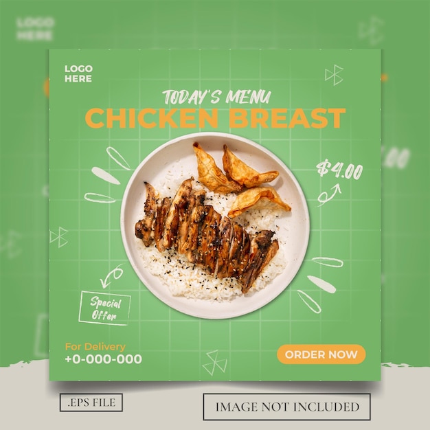 Chicken Rice Menu Social Media Post or Flyer