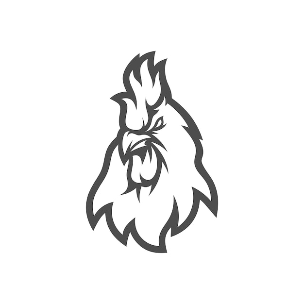 Chicken rooster head mascot sport esport logo template