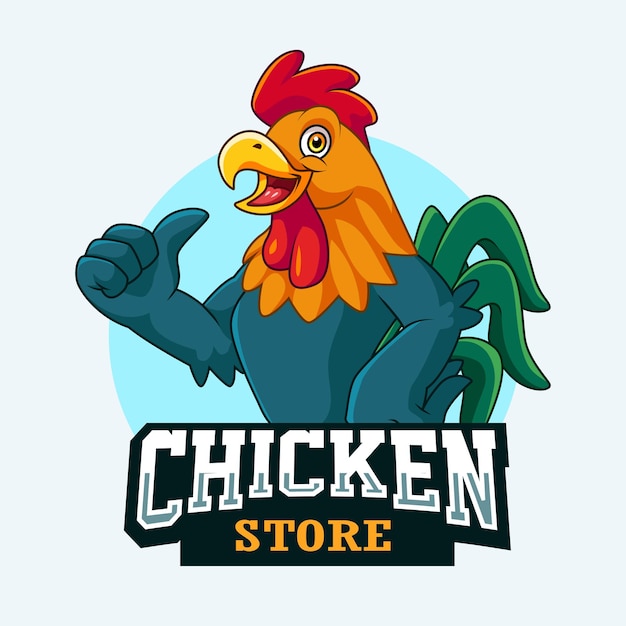 Chicken rooster mascot. esport logo design