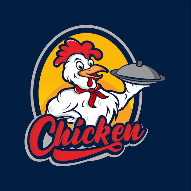 Chicken rooster mascot logo design