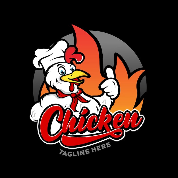 Chicken rooster mascot logo design