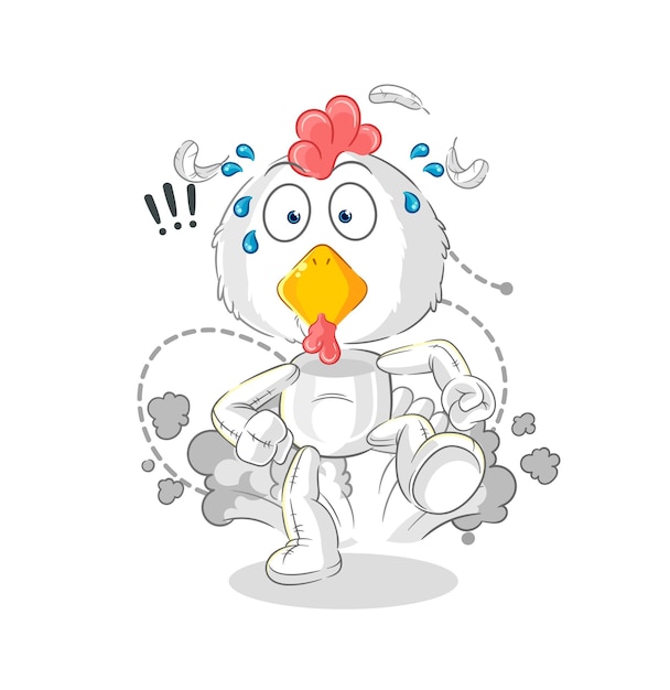 Chicken running illustration character vector