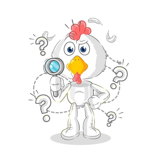 Chicken searching illustration character vector