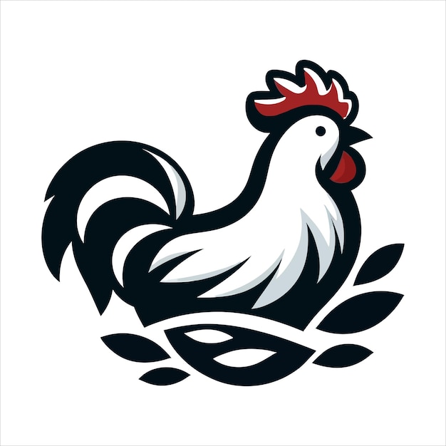 chicken silhouette vector icon graphic logo ai generated design