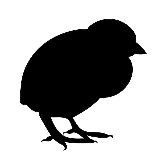 Chicken silhouette on white background isolated vector