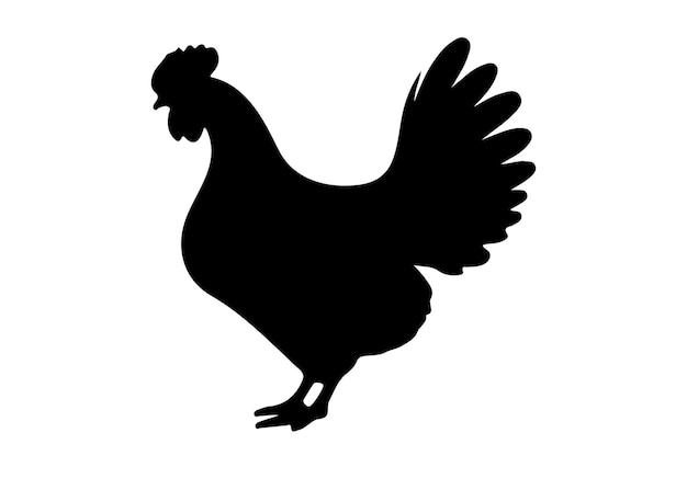 Vector chicken vector silhouette of hen chicken vector illustration