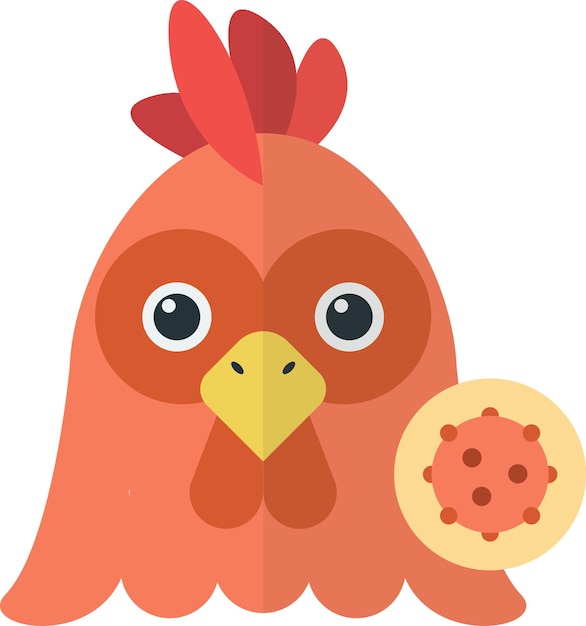 Chicken and virus illustration in minimal style