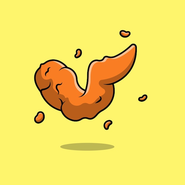 Chicken Wing Cartoon Vector Icons Illustration