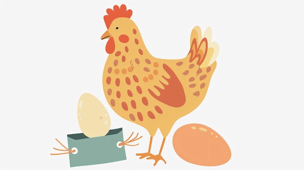 Vector a chicken with a chicken and eggs on it