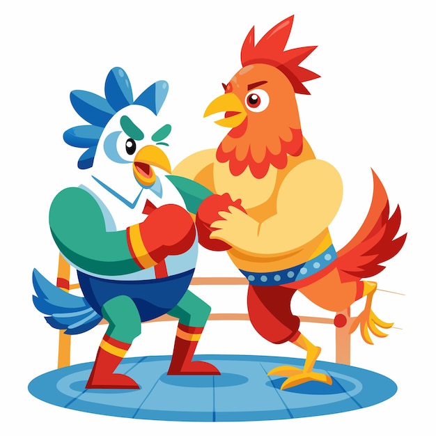 Vector chicken wrestling game