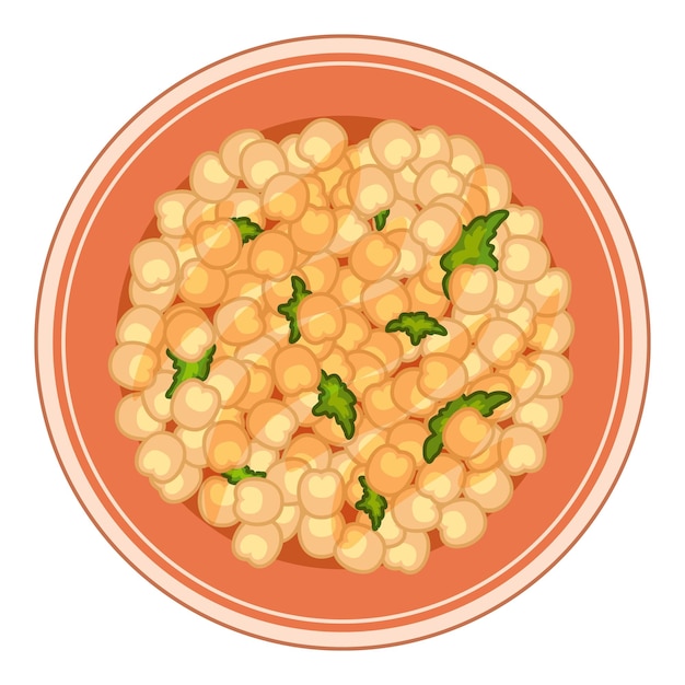 Chickpeas lying on plate forming tasty vegetarian meal