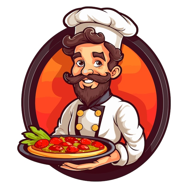 Chief cooker Illustration for business restaurants cafe food eat shop trade